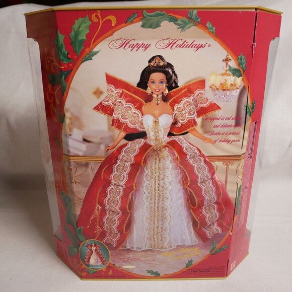1997 Holiday Barbie Special Edition Doll NIB Rare Misprint Green vs Blue Eyes - Picture 5 of 13